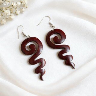 New Design Beautiful Wood Earrings by Balinese Artisans